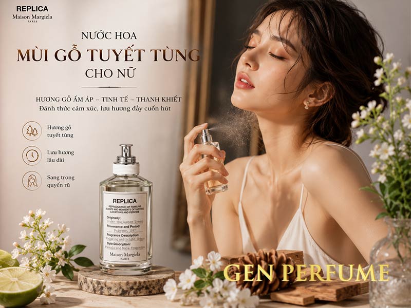 nước hoa mùi gỗ tuyết tùng cho nữ Maison Margiela Replica Under the Lemon Trees