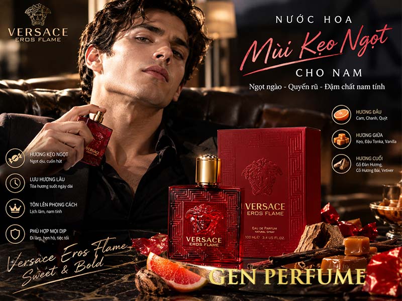 Nước hoa mùi kẹo ngọt cho nam Versace Eros Flame